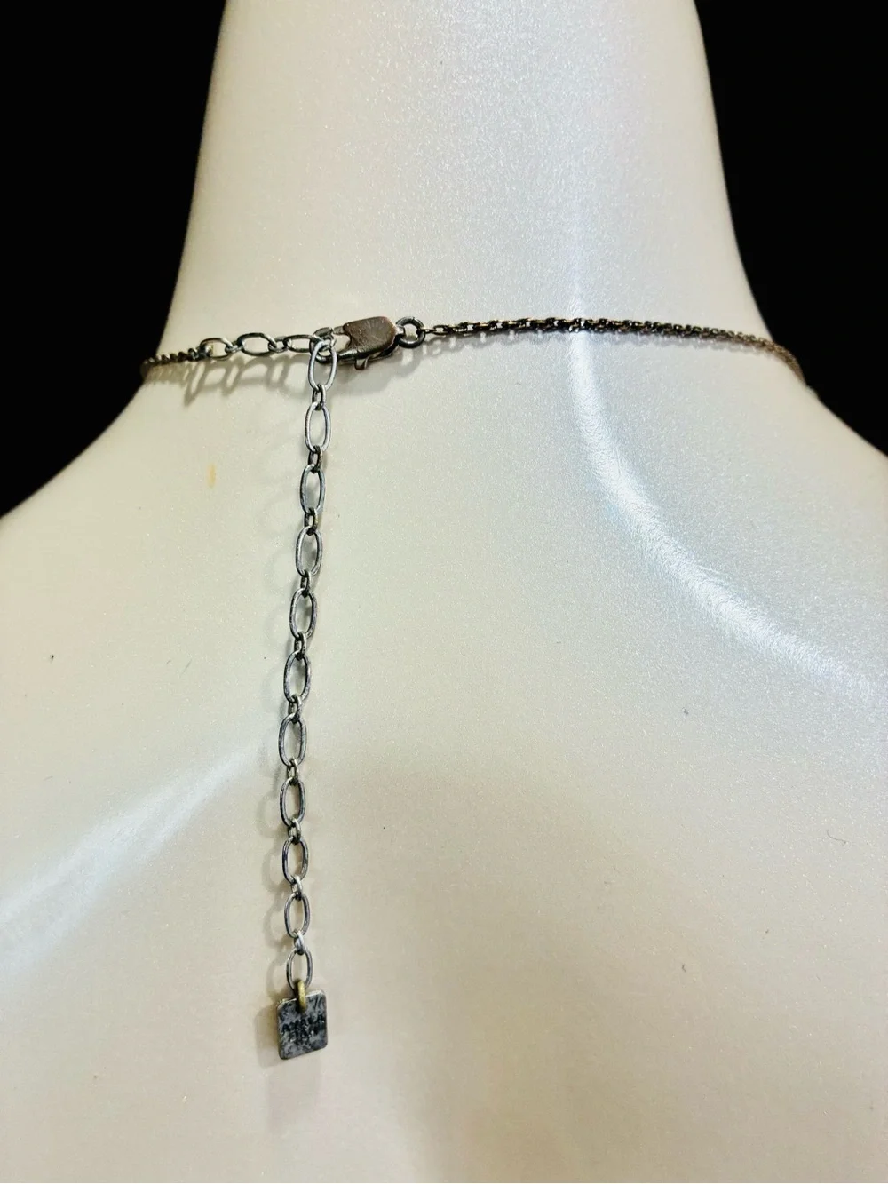 VTG Multicolor Mini Mosaic Floral Glass Bead Necklace with Silver-Tone Chain